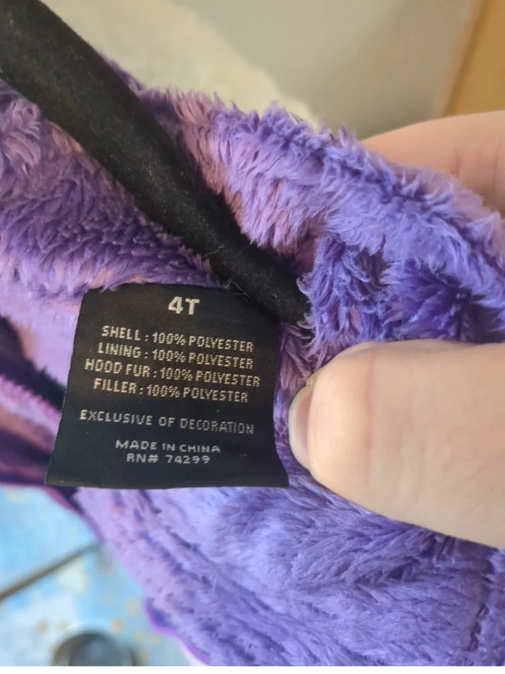 Girls Purple Ombre Puffer Jacket with Faux Fur Hood snozu size 4T